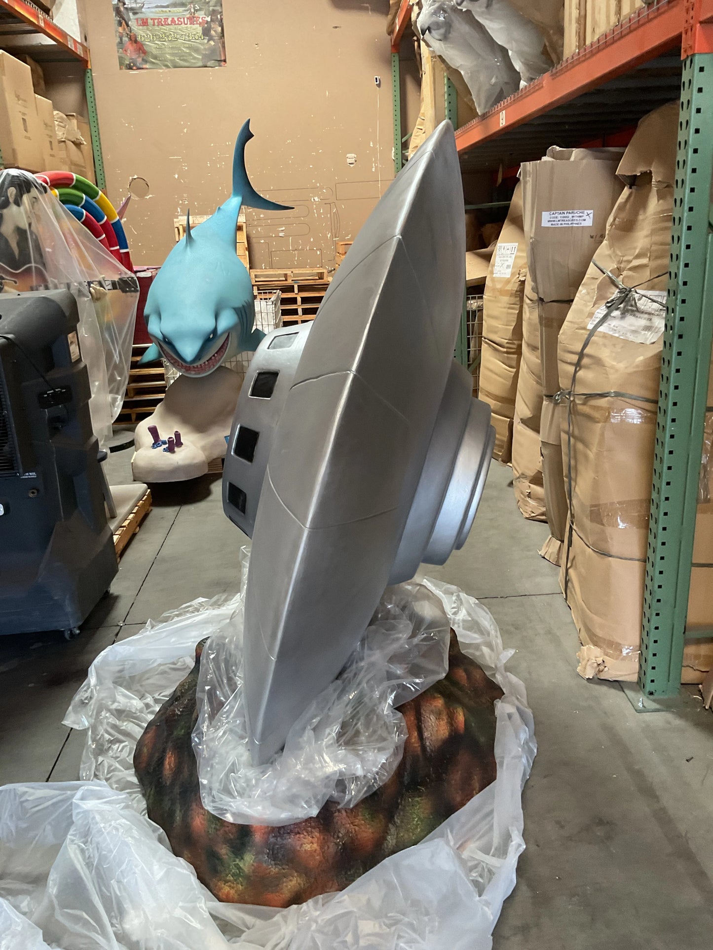 Large Crashed Alien Space Ship UFO Statue