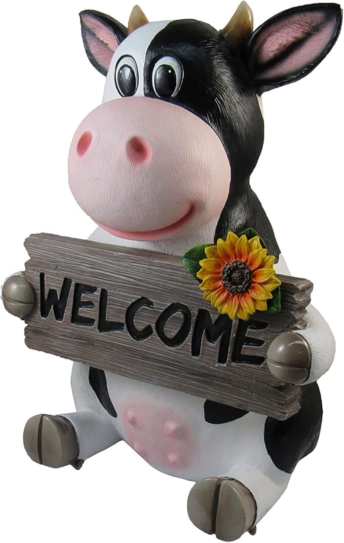 Cow Table Top Welcome Statue