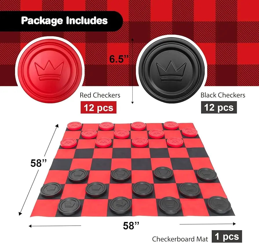 Checkers Over Sized Board Game CheckersSet