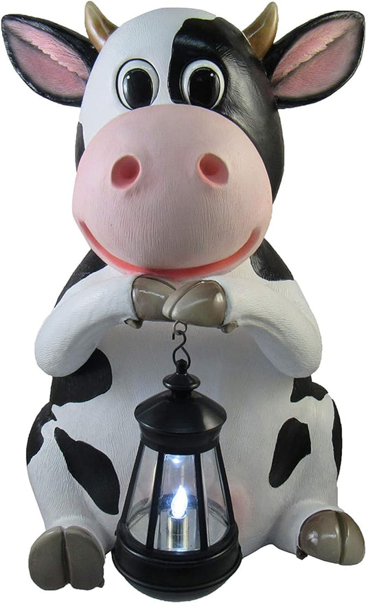 Cow Table Top Lantern Statue