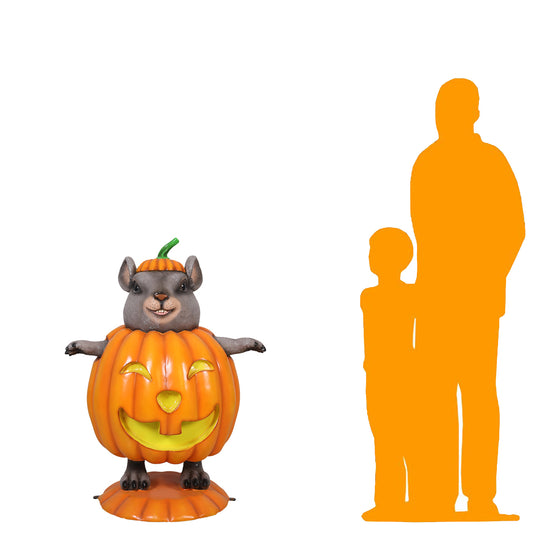 Pumpkin Mouse Halloween Statue