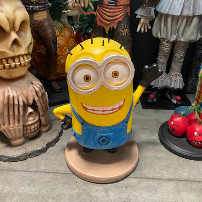 Cartoon Yellow Puppet Waving Minion Statue