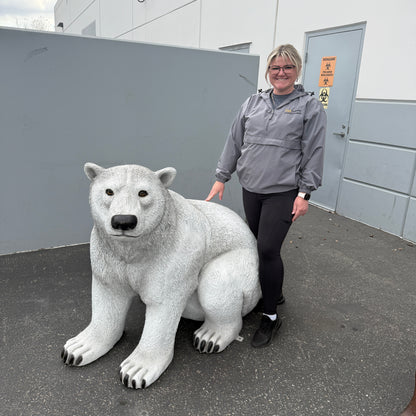 Sitting Polar Bear Statue