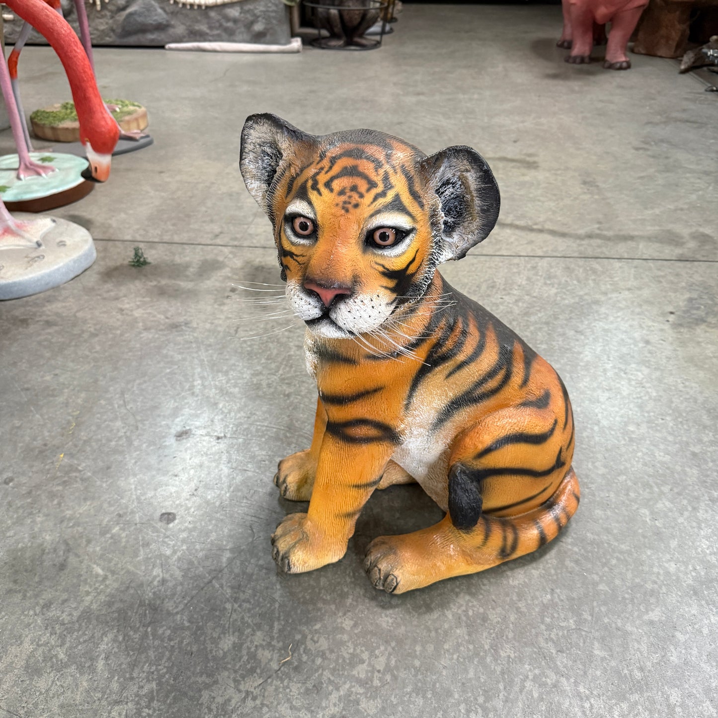 Tiger Cub Sitting Statue