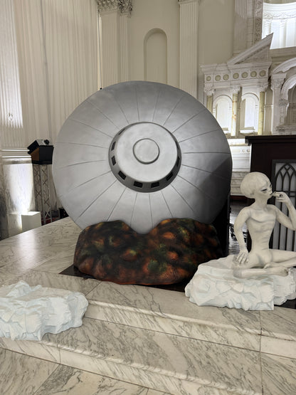 Large Crashed Alien Space Ship UFO Statue
