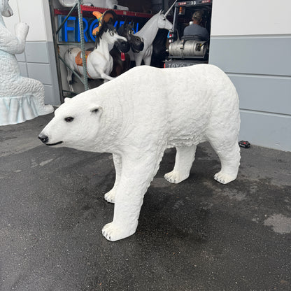 Polar Bear Walking Life Size Statue