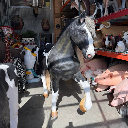 Black And White Piebald Horse Statue