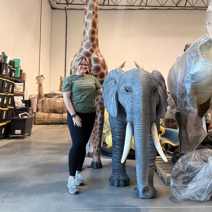 Large Standing Elephant Statue A0593-R093-PT