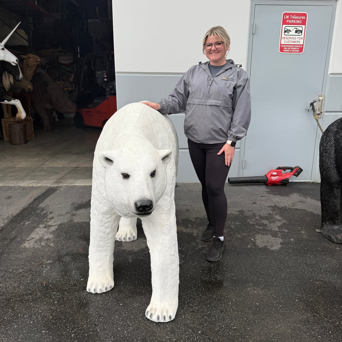 Polar Bear Walking Life Size Statue