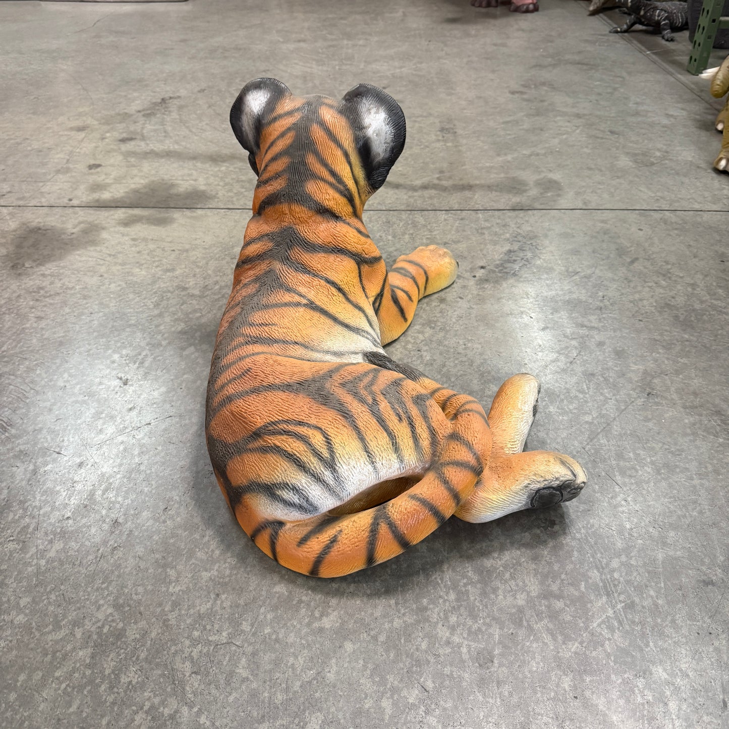 Tiger Cub Laying Statue