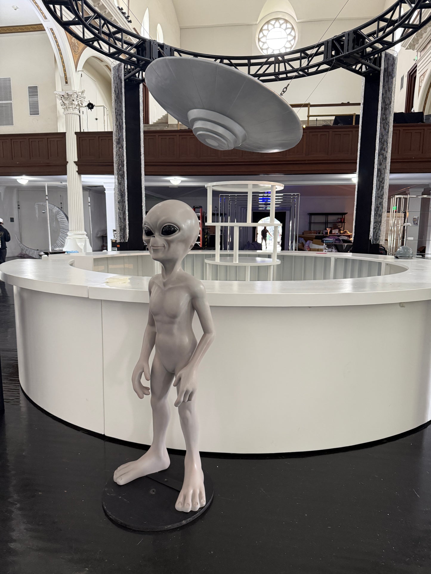 Large Hanging Alien Space Ship UFO Statue