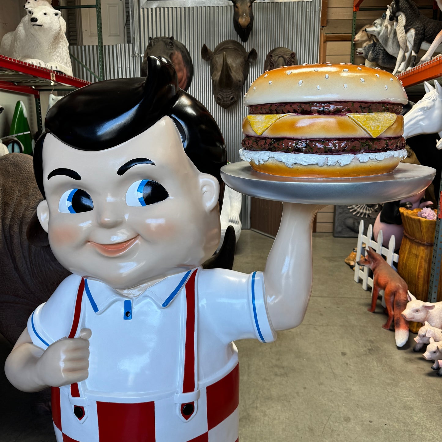 Boy With Hamburger Statue