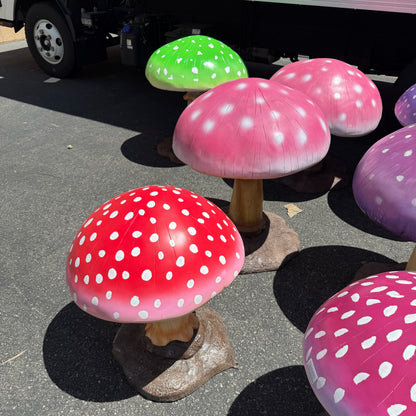 Medium Pink Mushroom Statue