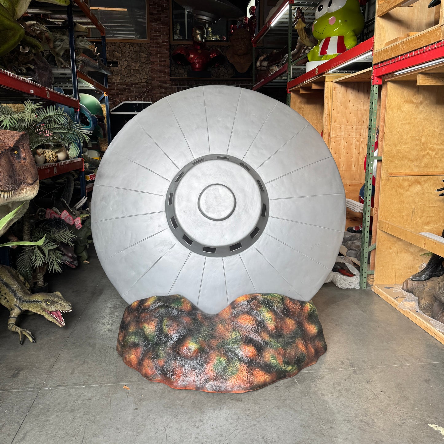 Large Crashed Alien Space Ship UFO Statue