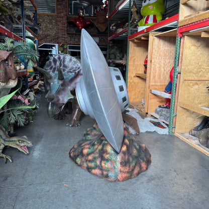 Large Crashed Alien Space Ship UFO Statue