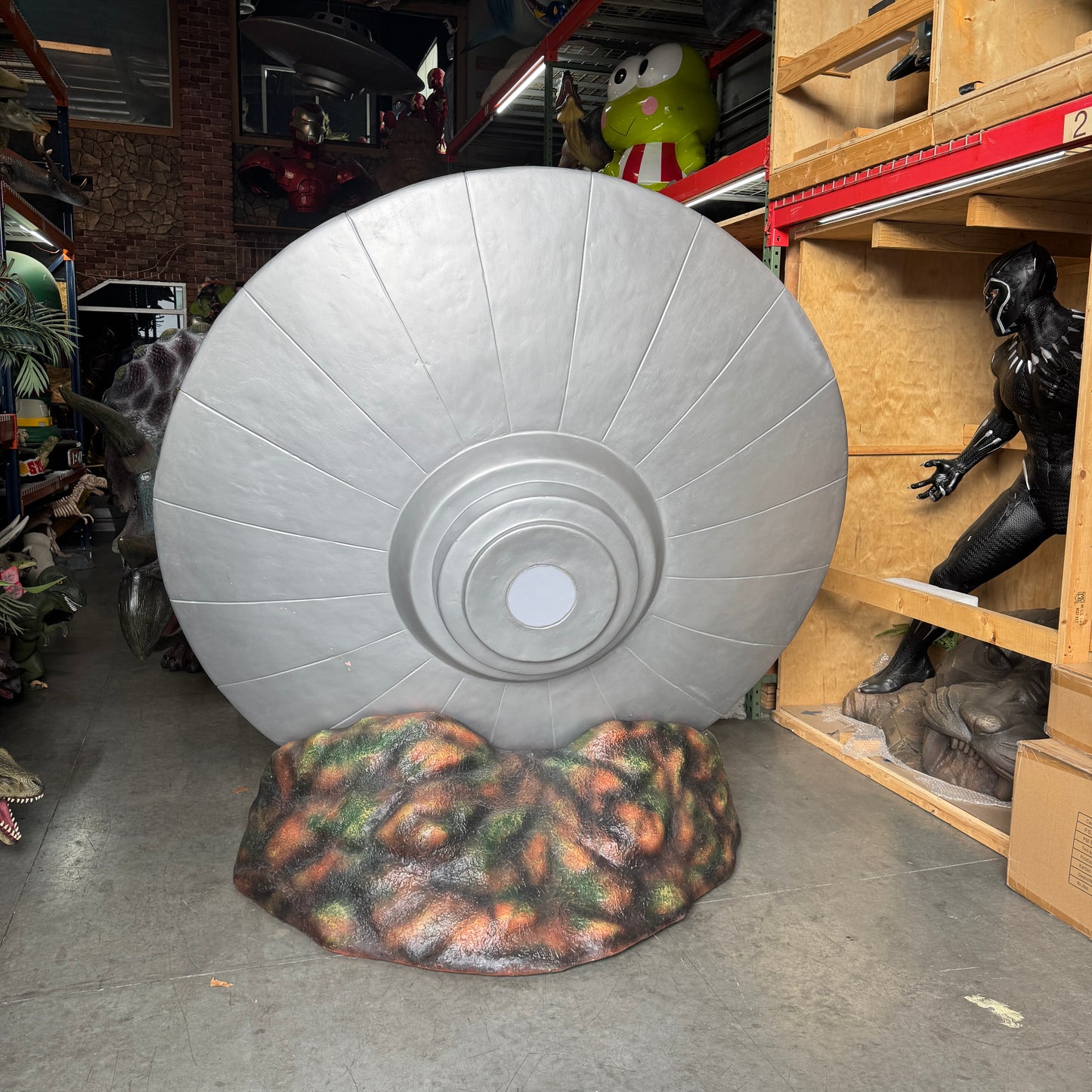 Large Crashed Alien Space Ship UFO Statue