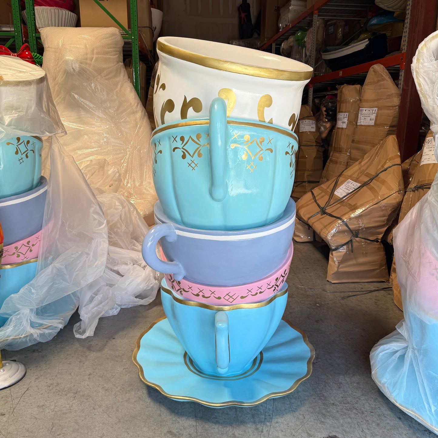 Large Stacked Teacups Statue