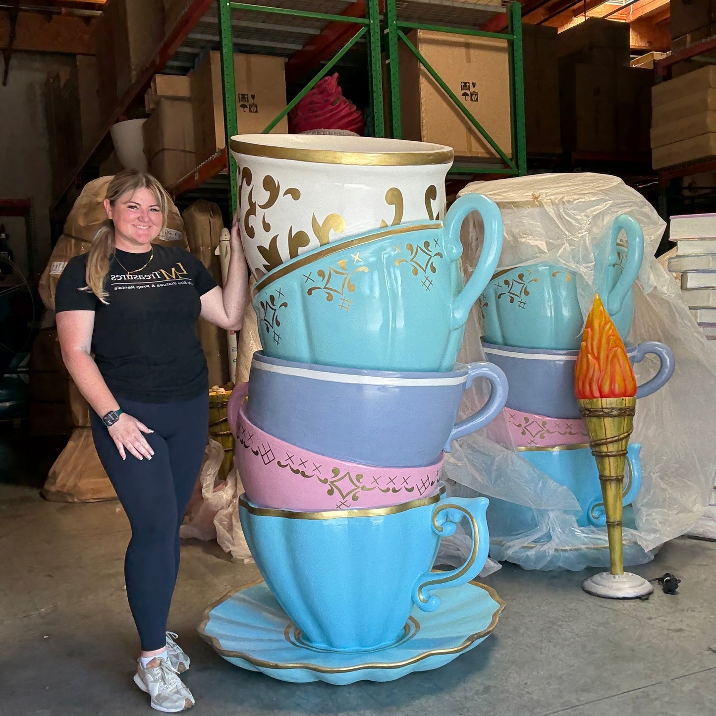 Large Stacked Teacups Statue