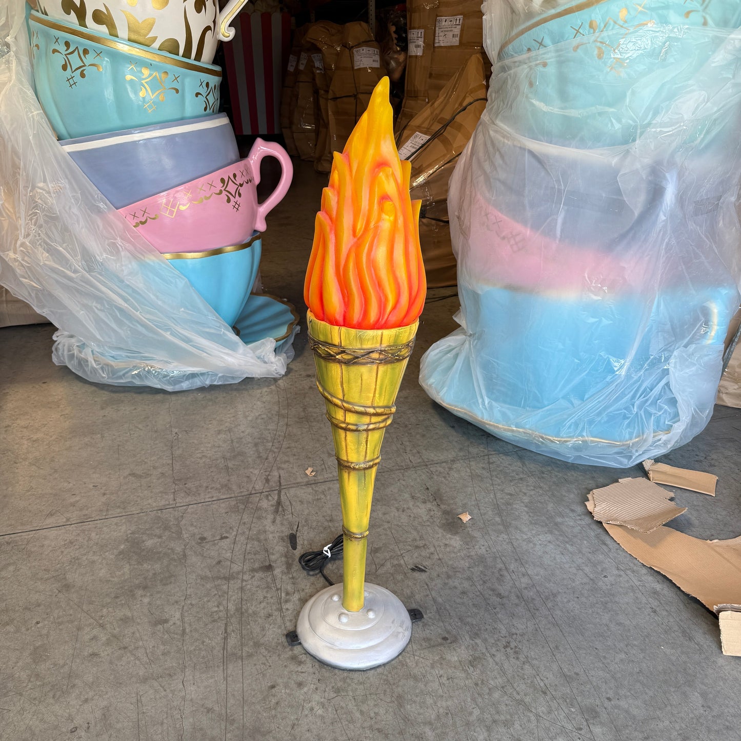 Small Fire Tiki Torch Statue F0226-ABK-A