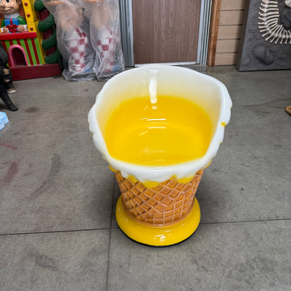 Yellow Ice Cream Chair Statue