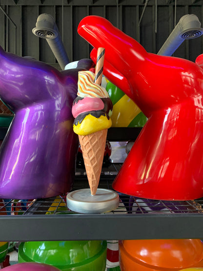 Three Scoop Waffle Ice Cream Statue