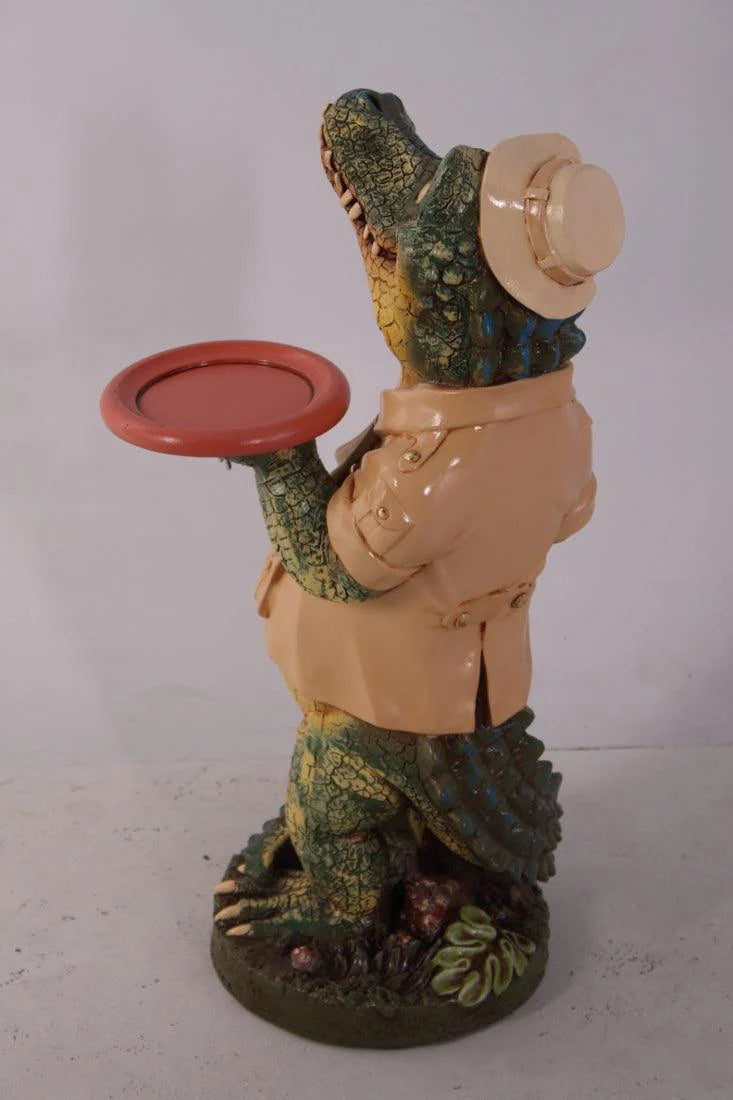 Small Crocodile Butler Statue