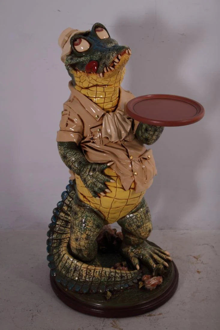 Large Crocodile Butler Statue