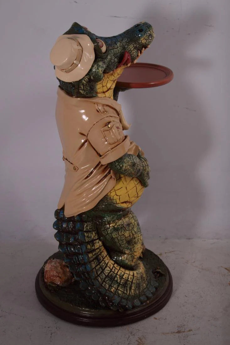 Large Crocodile Butler Statue