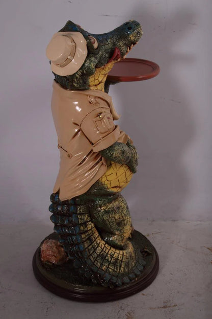 Large Crocodile Butler Statue