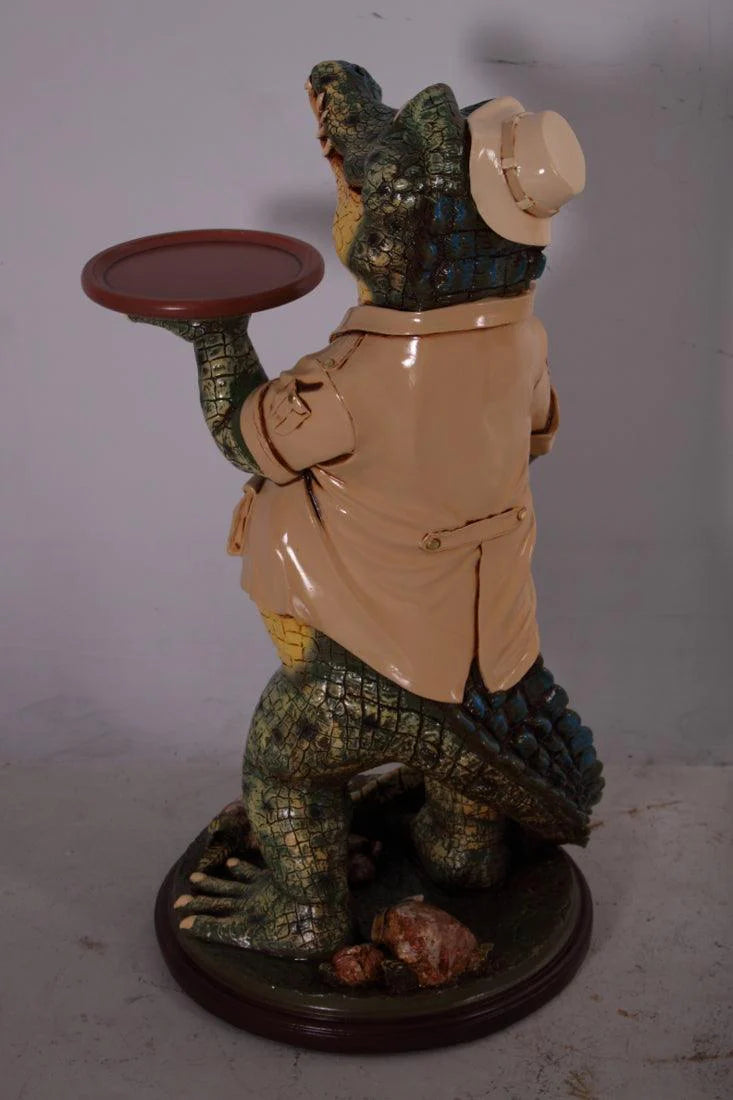 Large Crocodile Butler Statue