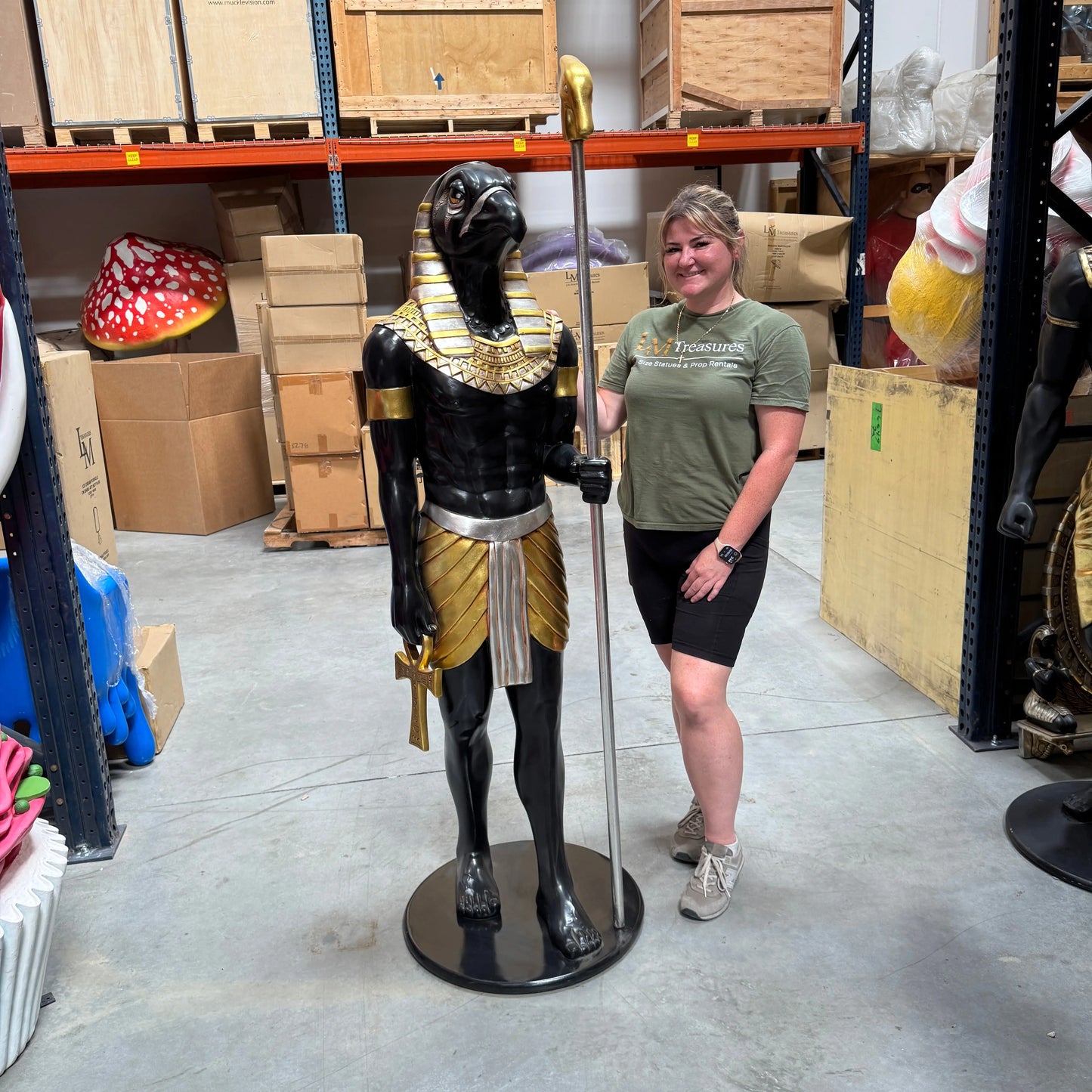 Egyptian Horus Life Size Statue E0104S-AFH6SB-H