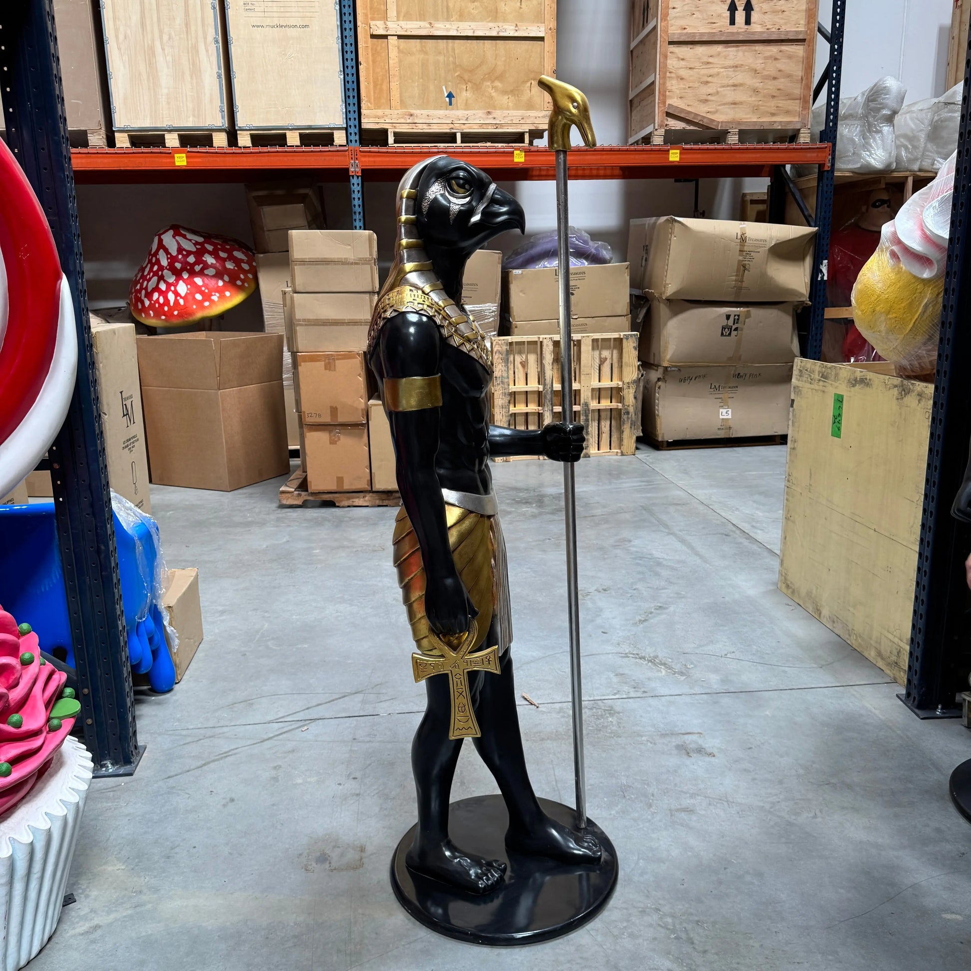 Egyptian Horus Life Size Statue E0104S-AFH6SB-H