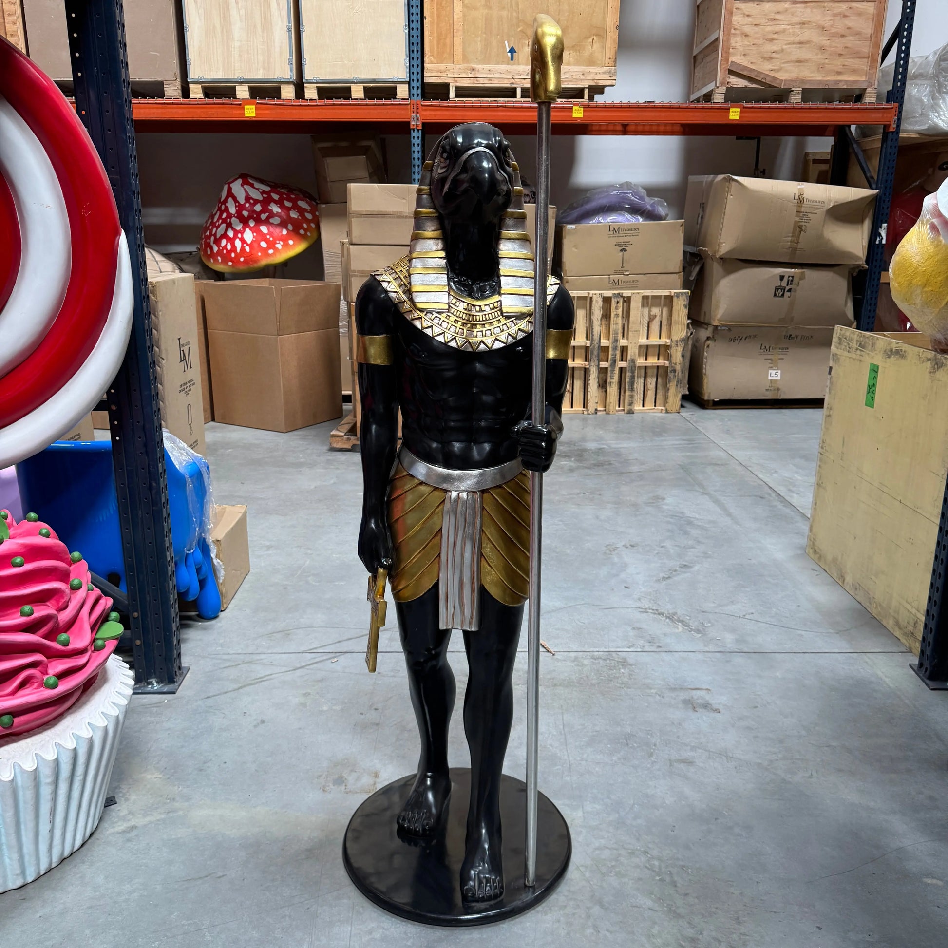 Egyptian Horus Life Size Statue E0104S-AFH6SB-H