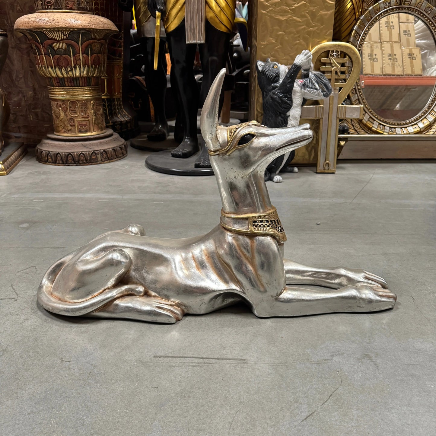 Egyptian Dog Jackal God Statue E0032-AFPHH-H