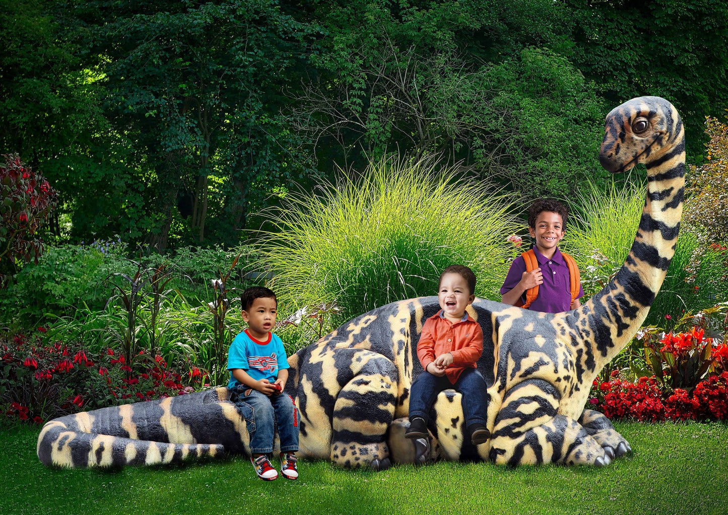 Adolescent Rhoetosaurus Dinosaur Bench Statue