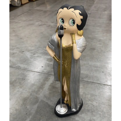 Small Betty Boop Singer in Gold Statue