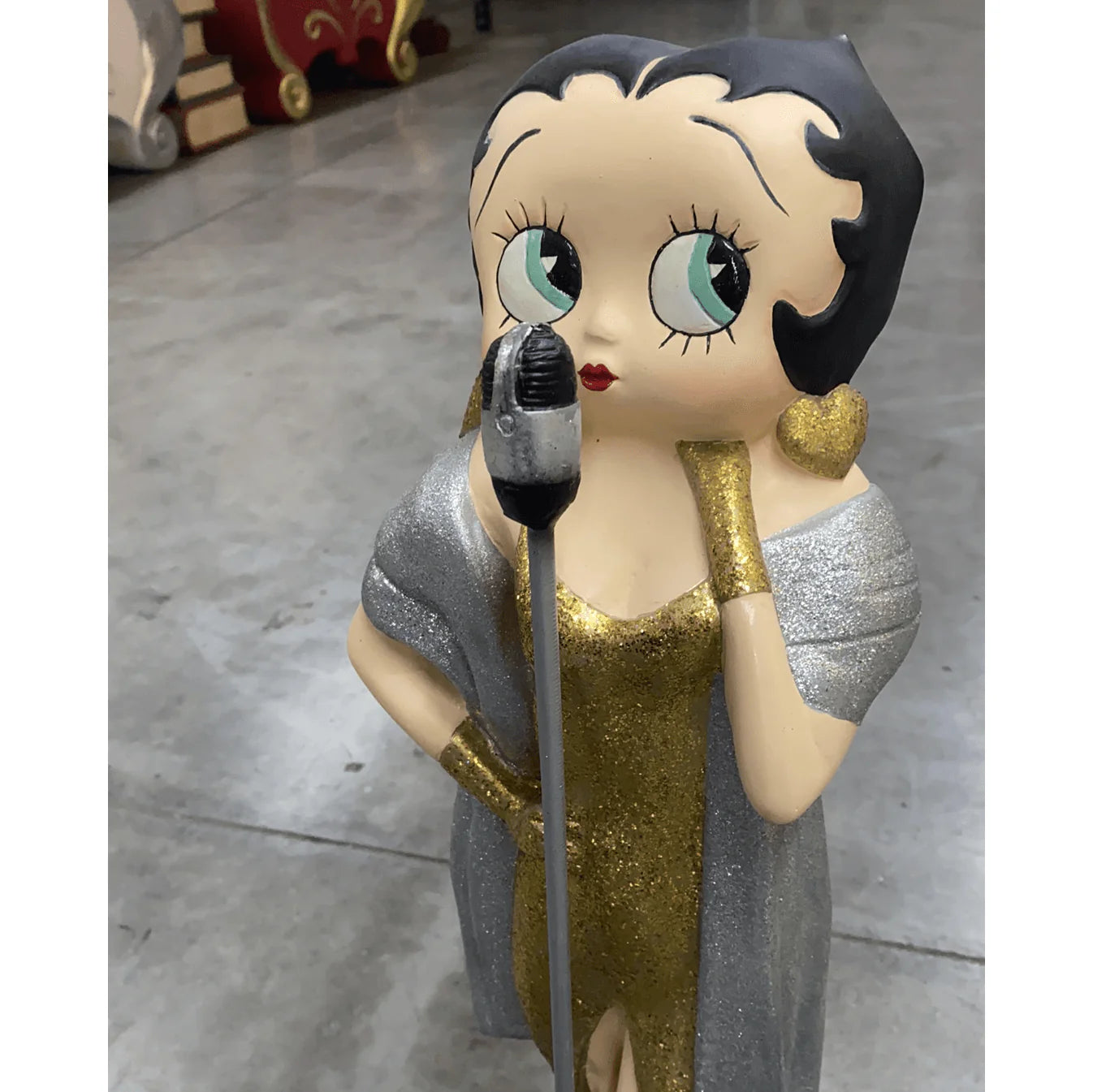 Small Betty Boop Singer in Gold Statue