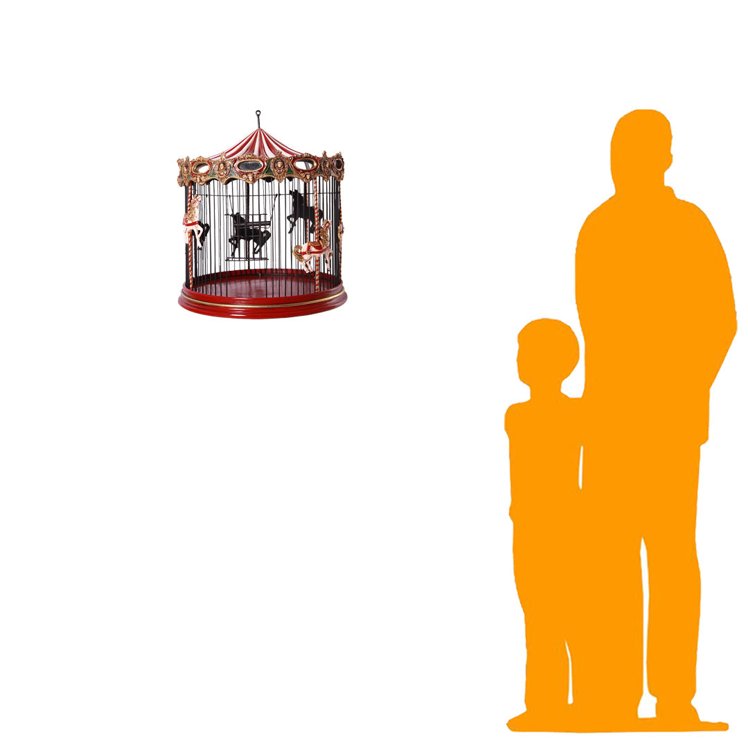 Hanging Birdcage Carousel Horse Statue