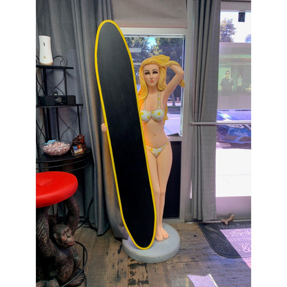 Bikini Surfer Girl Life Size Statue - LM Treasures Prop Rentals 