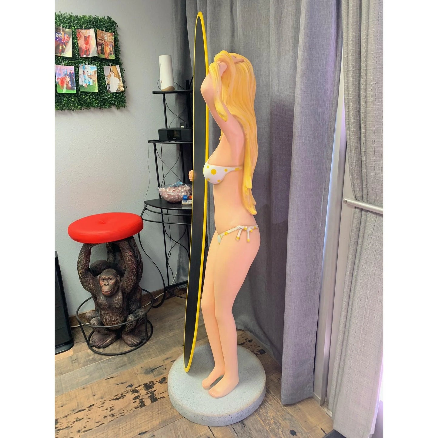 Bikini Surfer Girl Life Size Statue