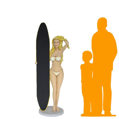 Bikini Surfer Girl Life Size Statue