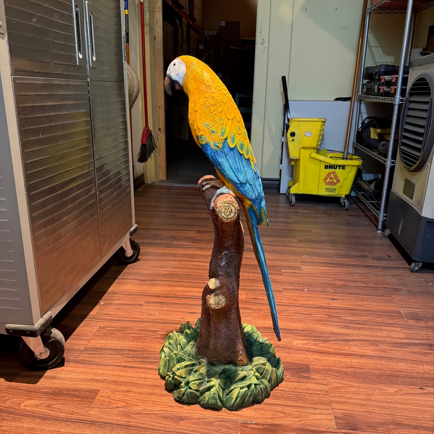 Macaw Parrot On Branch Statue