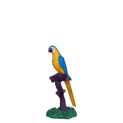 Blue Macaw Parrot On Branch Statue