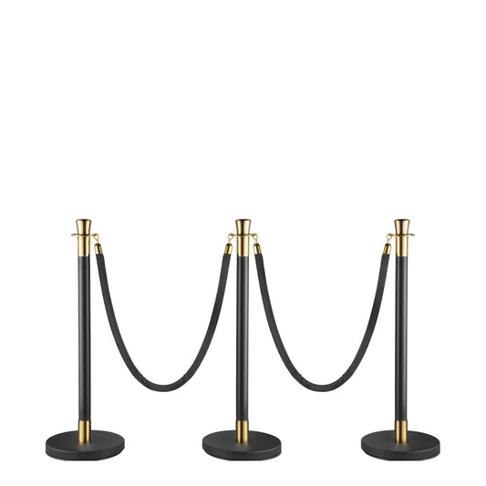 Black Stanchions with Black Ropes