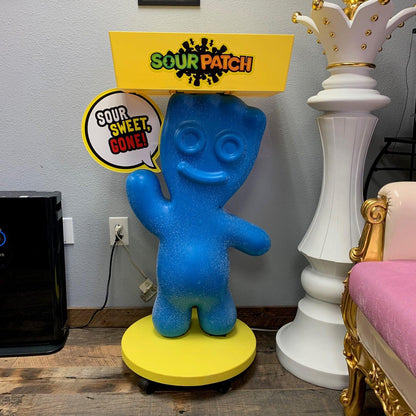 Blue Sour Patch Kid Tray Statue - LM Treasures Prop Rentals 