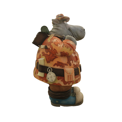 Comic Hippo Explorer Statue
