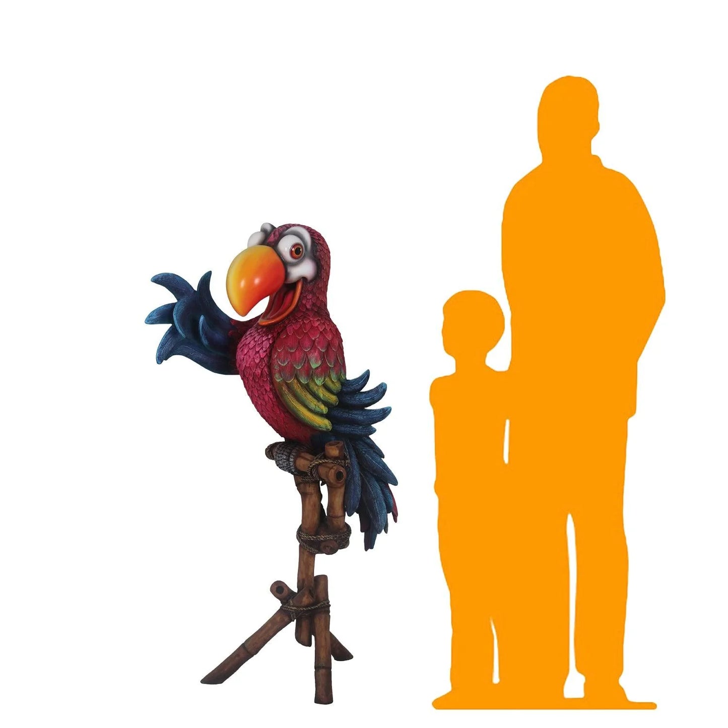 Comic Parrot Statue On Stand