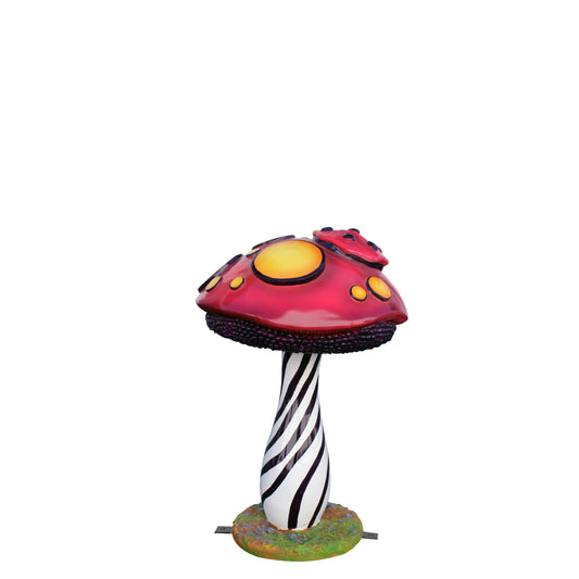 Large Striped Mushroom Statue