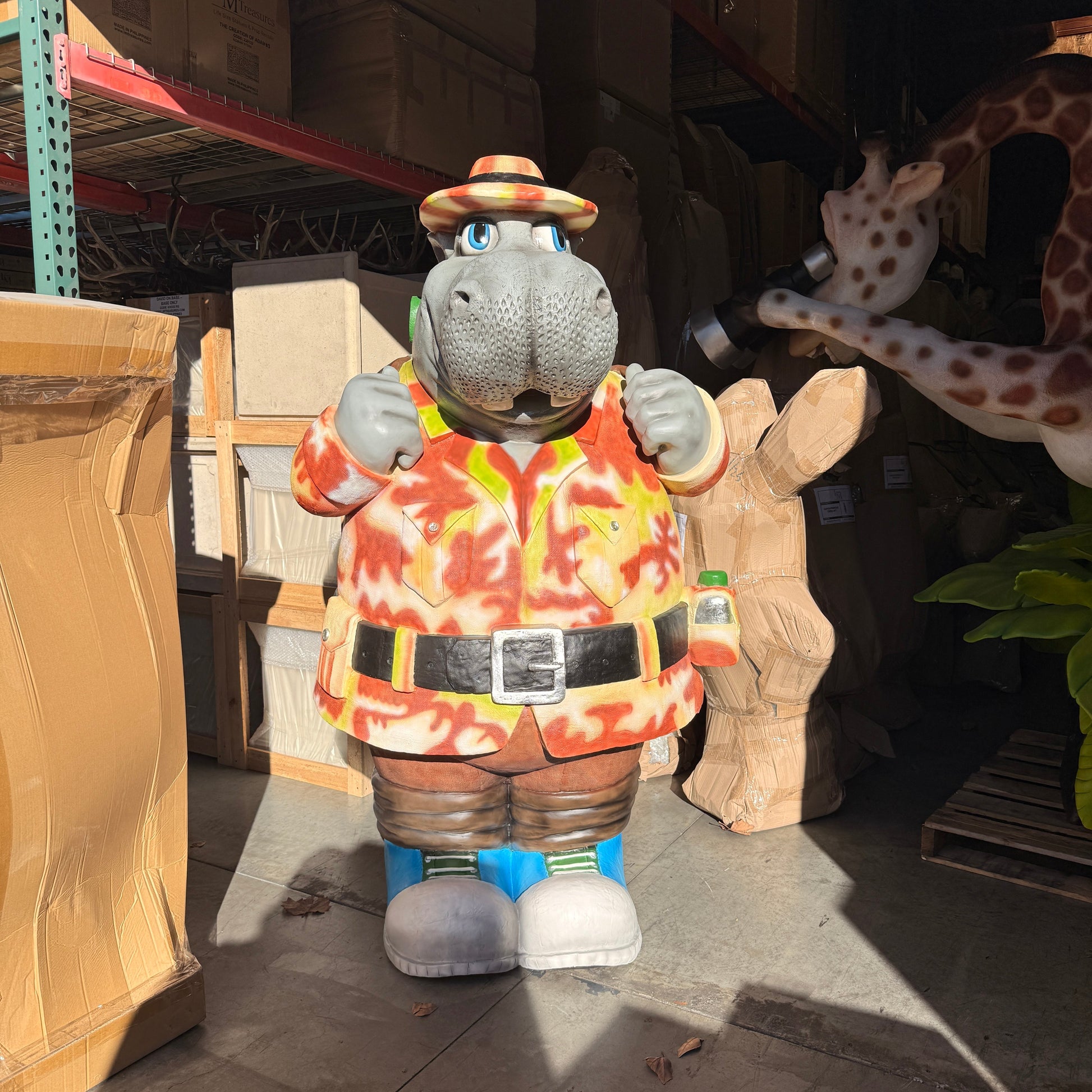 Comic Hippo Explorer Statue A0677-C056-PT