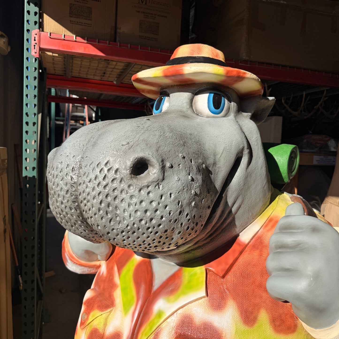 Comic Hippo Explorer Statue A0677-C056-PT